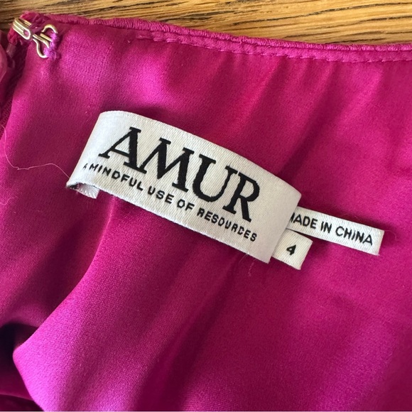 Amur 4 Persey Twist Strap Dress Raspberry Sorbet Red Purple Cowl Neck Ruched - Picture 4 of 7